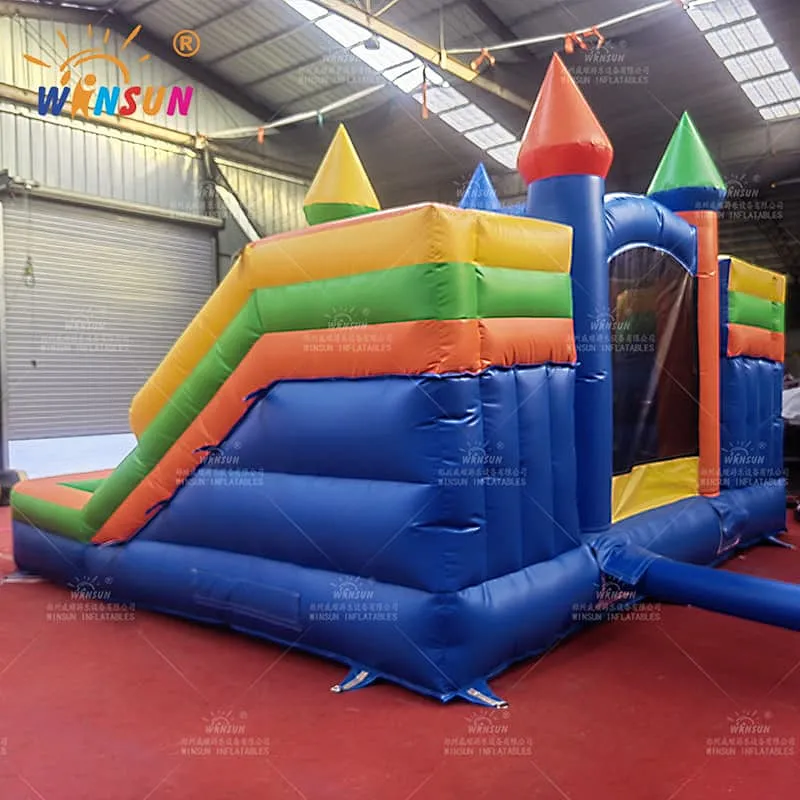 Dual Lane Inflatable slide with moonwalk