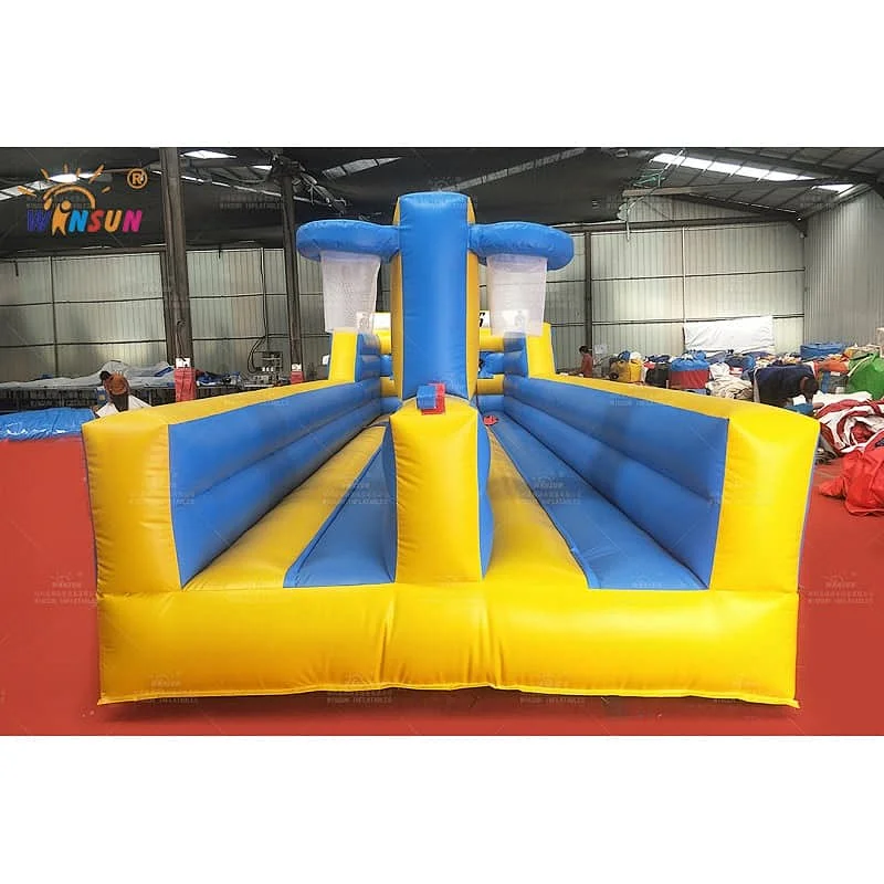 Inflatable Bungee run with basketball hoop