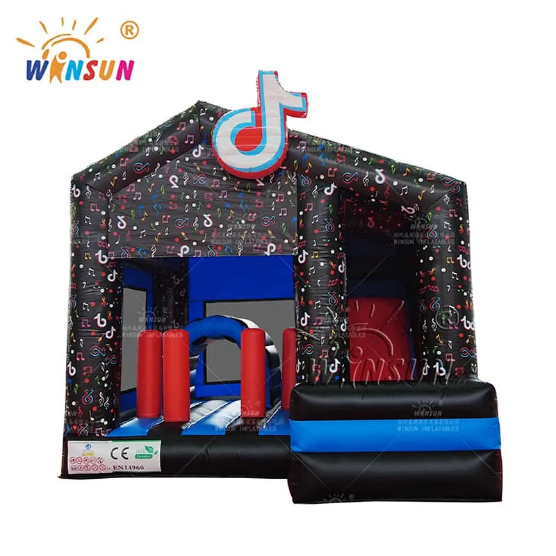 Custom Inflatable Jumping and Slide Combo with Tik Tok theme