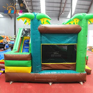 Wild Animals Inflatable Jumping Castle with slide