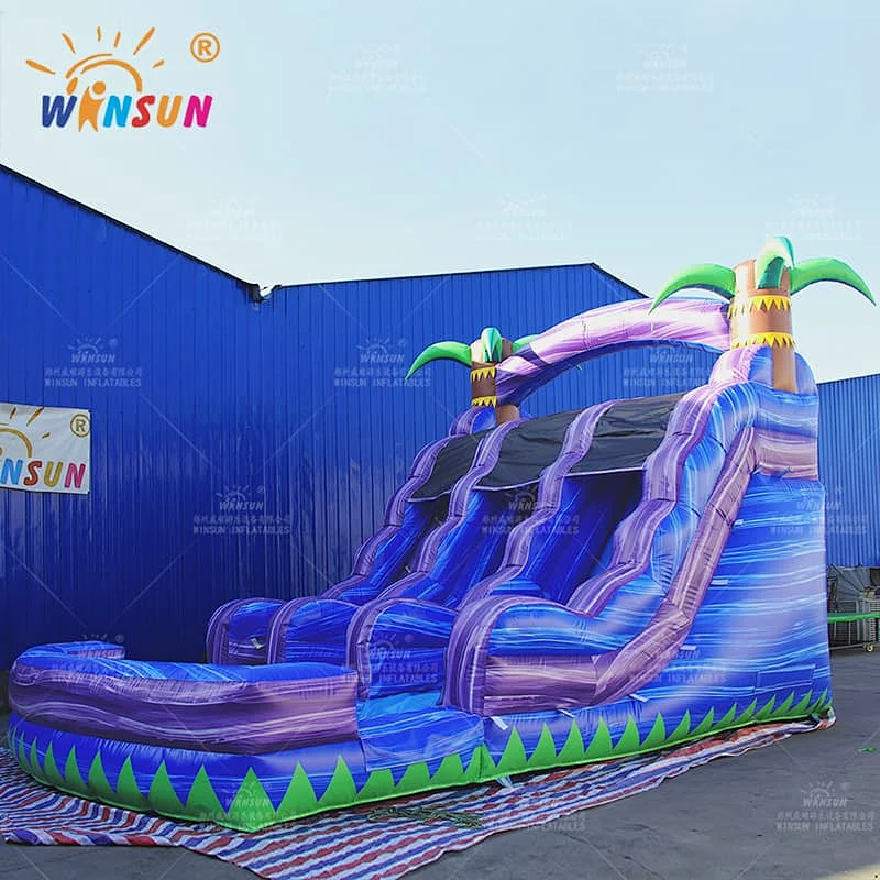 Tropical Purple Marble Inflatable Water Slide