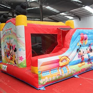 Inflatable jumping castle with slide
