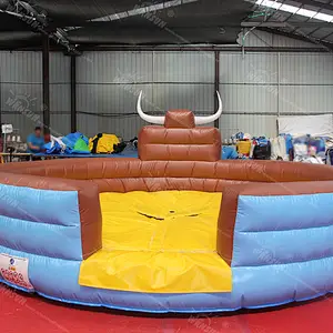 Mechanical bull game with safety mat