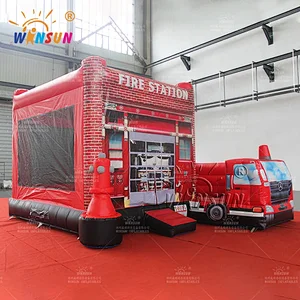 Fire Station theme Inflatable Combo Twister game