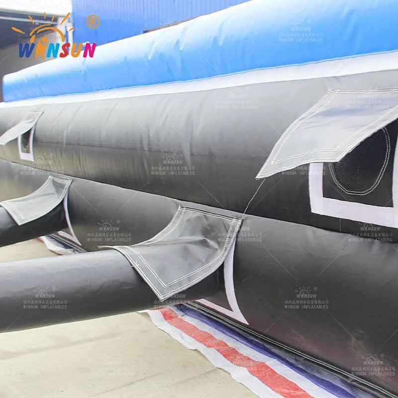 Inflatable safety mat drop zone