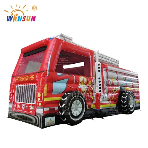 Fire Truck Inflatable Obstacle Course