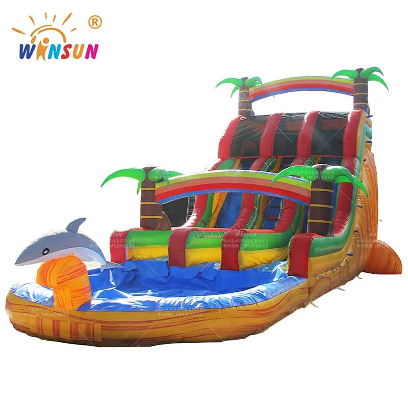 Tropical Yellow Marble Inflatable Water Slide