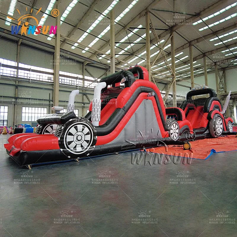 Commercial Inflatable Obstacle Course Crazy Racing Car theme