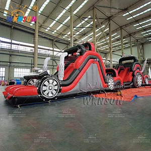 Commercial Inflatable Obstacle Course Crazy Racing Car theme