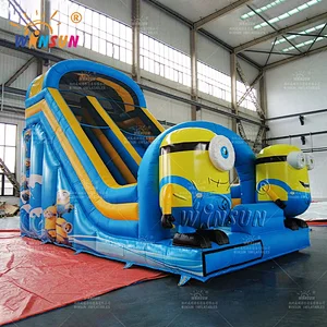 Commercial Inflatable Dry Slide Custom Minions Theme