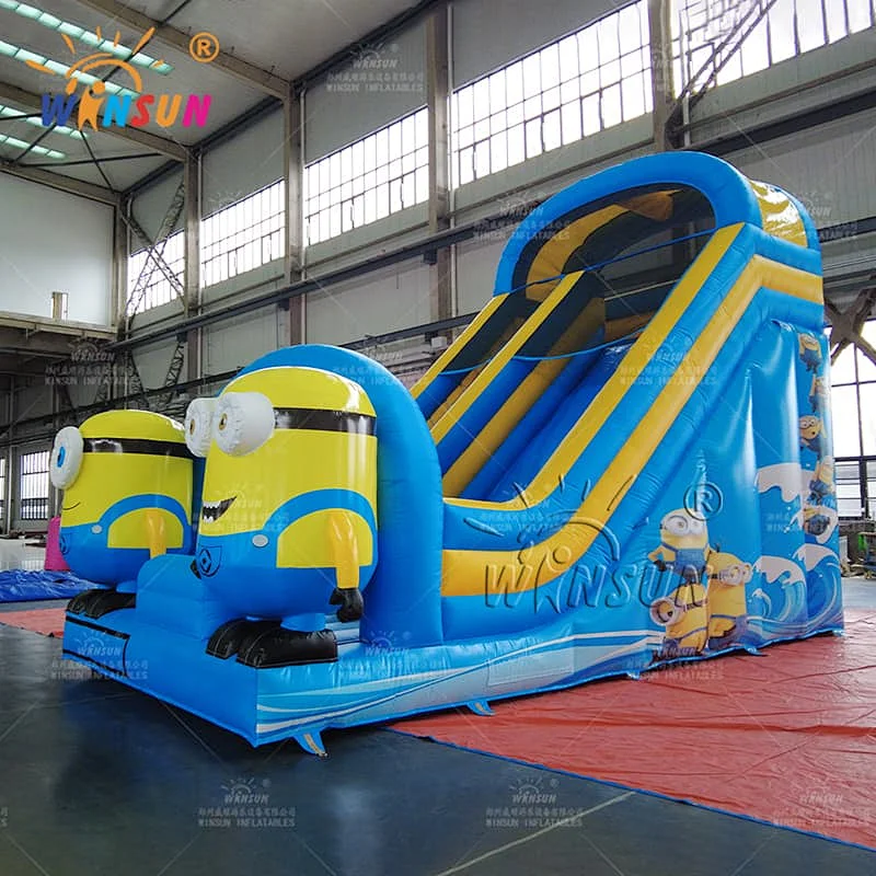 Commercial Inflatable Dry Slide Custom Minions Theme