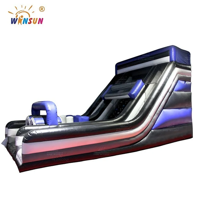 Dual lane inflatable slide