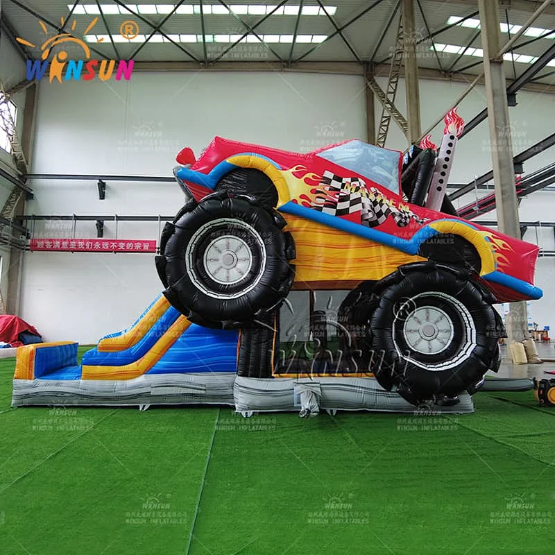 Monster Truck Inflatable Combo Slide
