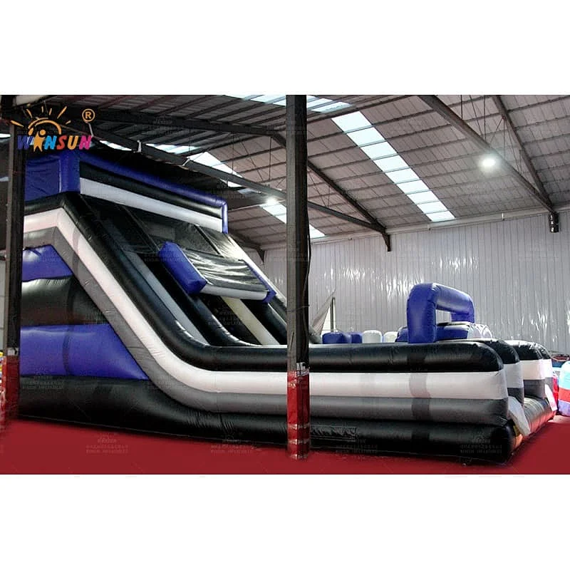 Dual lane inflatable slide