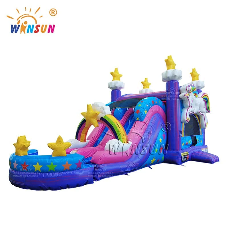 Unicorn Inflatable Jumping Castle with Water Slide