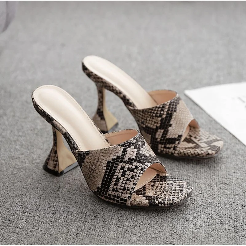 MN332-1 New designer summer women's high heeled shoes serpentine square head high heels