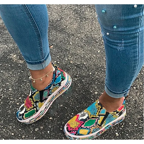 BY9091High Quality Best Price Nice Upper Design Women's Outdoor Shoes Flat Serpentine PU Sneakers Hot Sell Fashion Women Shoes
