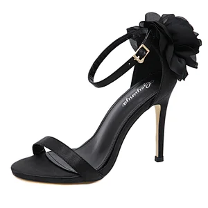 100425 JM710-1 High heeled flower sandals of the same style of European and American stars women stiletto