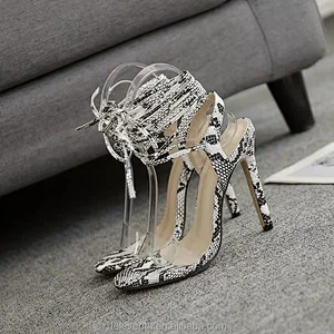 FD-A8-4 Ladies Sexy Open Toe Ankle Cross Strap High Heels Thin Heel White Lace-up Sandals Stilettos For Women Fashion Shoes