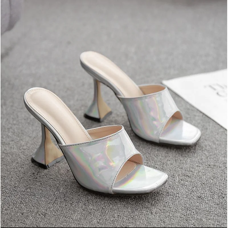 MN332-1 New designer summer women's high heeled shoes serpentine square head high heels