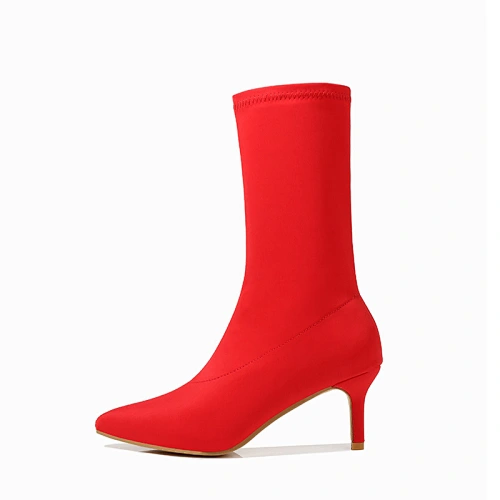PL0453 ISEEYOUFIRST shoes women Pointed women's Boots Sexy Thin Heel Suede Manufacturer's Direct Sales Medium Boots Overshoes