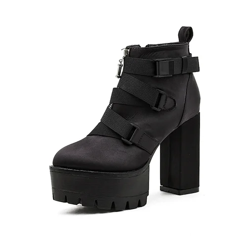 LF969-3 ISEEYOUFIRST shoes women Wholesale Popular New Style Thick-heel Platform Boots Ankle Cool Boots