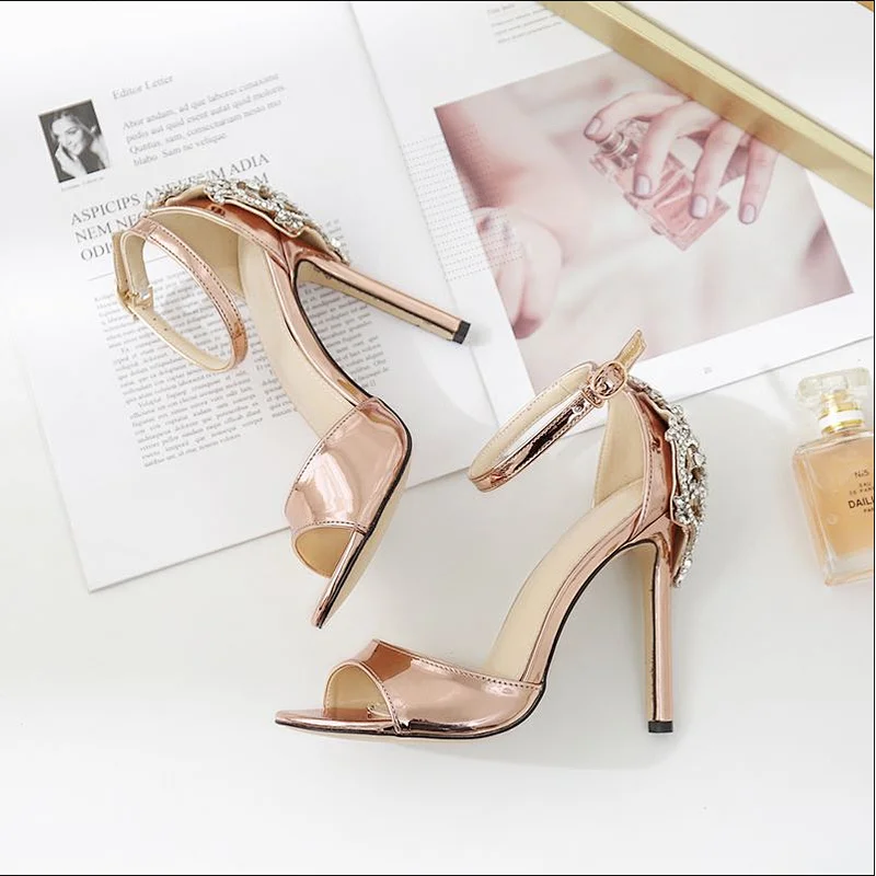 YXB813-11 woman shoes Summer New Pumps SW classic Sandals Set with diamonds Di Sexy Party dress Shoes Women high heels