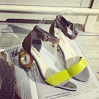 1618 Sandals summer 2020 new Korean high-heeled shoes individual shaped thick heel with fish mouth women hing heel