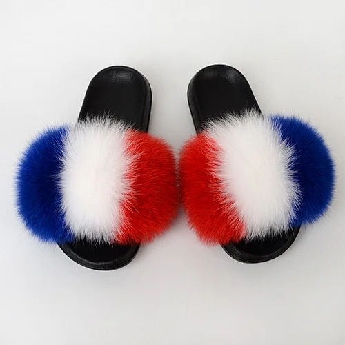 QW-001 hot selling high quality comfortable  Fluffy Slip On  Soft Furry Fluffy Open Toe Flat Slippers For Ladies