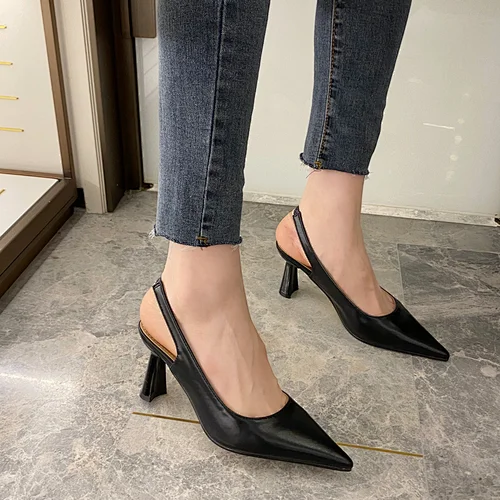101851DEleventh Shoes Woman Formal Shoes Autumn Fashion 2020 Pointy Toe PU Leather Stiletto High Heels Ladies Office Shoes