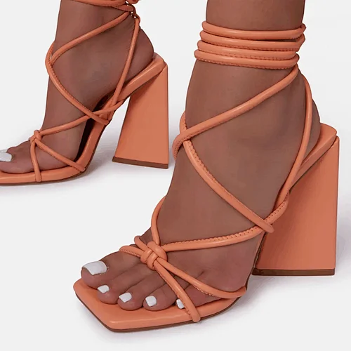 2021 autumn new Romanesque retro triangular ultra-high heels women's shoes clip toe strap thick heel sandals waterproof platform