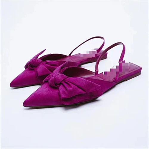 DEleventh Shoes 2278 Famous designer shoes comfortable mules shoes slip on slippers stock purple women bow heels women footwear