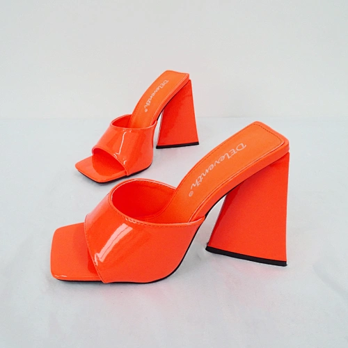 919-1 DEleventh Shoes women shoes popular pumps walking style shoes thick high heel chunky heels triangle block heels for ladies