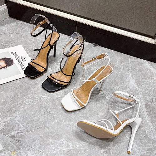 2020 Fashion Women's Shoes Pumps Pointed Open Toe High Heels Ankle Strap Stilettos for Ladies in Spring Summer Autumn