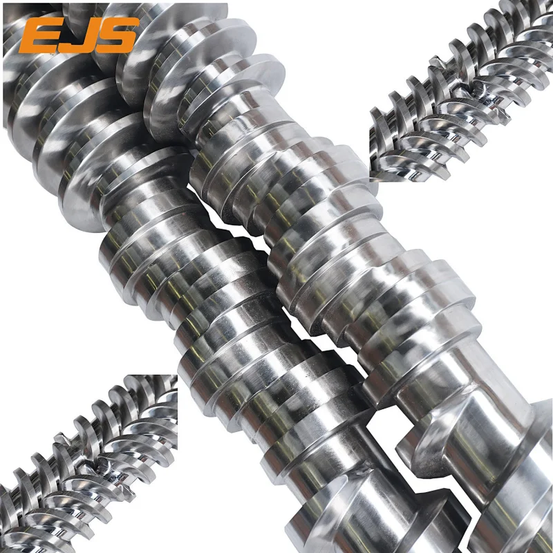 parallel twin screw barrel| EJS produces twin screw(co rotating twin screw)to go with twin screw extruder barrel in nitriding treatment or hardfacing flights, contact EJS now to get yours made.