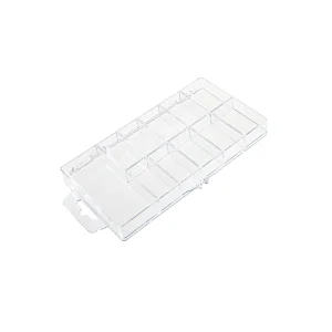 Manicure Plastic Transparent Storage 11 Department Grids Box 100 Pcs Tips Box