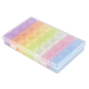 Hot Selling Cndy Color 28 Plastic Mini Detachable Grids Nail Accessories Storage Box