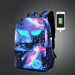 Printing Luminous Cute Music Boy College Laptop Backpack Hipster Student School Bags for Boys Teen Travel Bookbag Rucksack