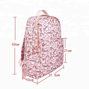 2018 Wholesale Hot Sale Cheap Canvas New Design Pink Unicorn student School Bags for Girls