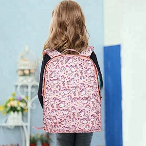 2018 Wholesale Hot Sale Cheap Canvas New Design Pink Unicorn student School Bags for Girls