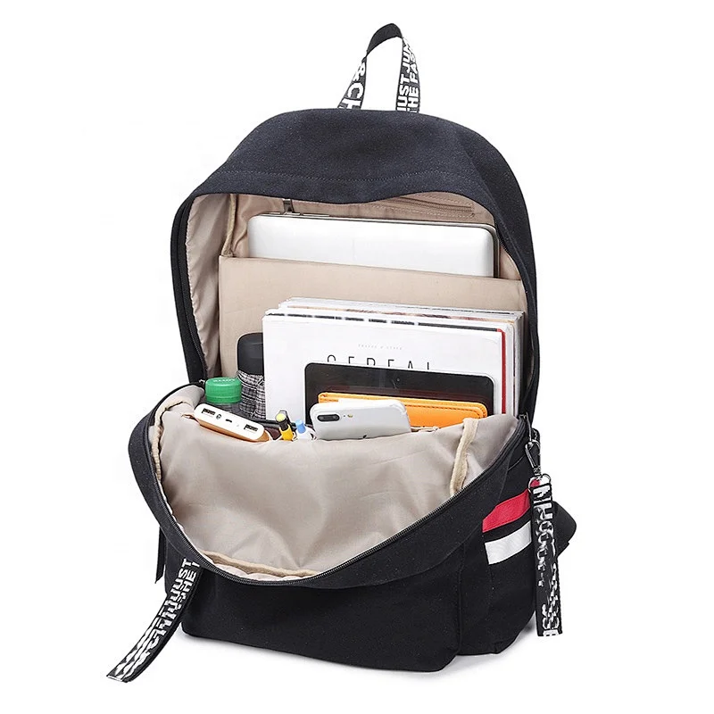 Custom fashionable travel canvas school bag cute College Backpacks Girl School backpacks for student