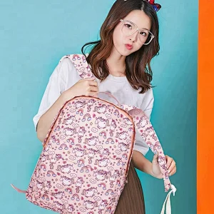 2018 Wholesale Hot Sale Cheap Canvas New Design Pink Unicorn student School Bags for Girls