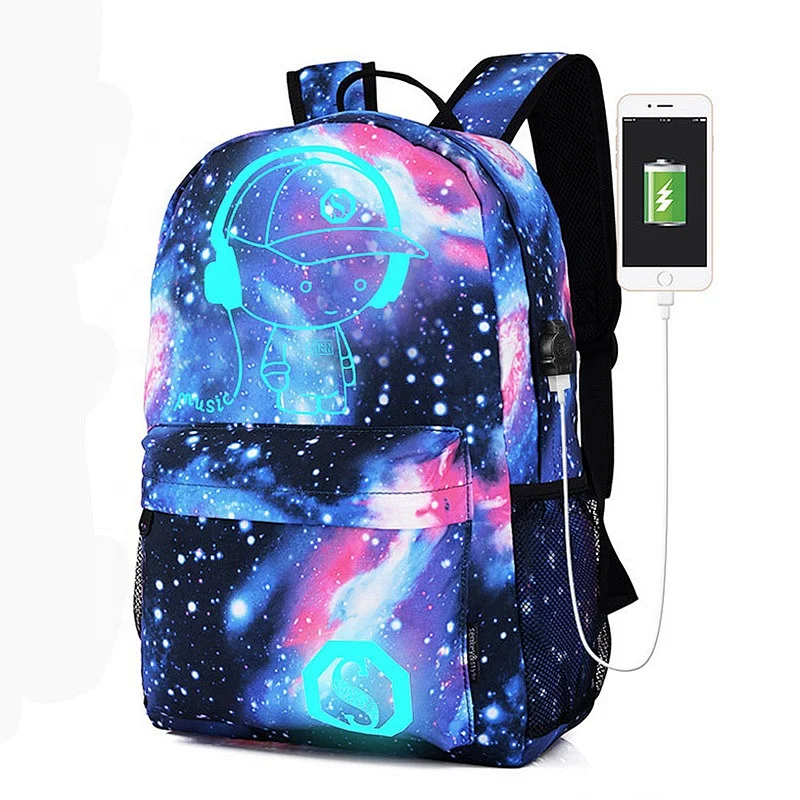 Luminous Galaxy School Bag University students Laptop School Backpack High Class Student School Bags for Boys Teen