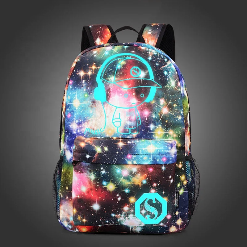 Teens School Backpack Waterproof Laptop Daypack Boys School Bags with USB Charging Port & Headphone Interface