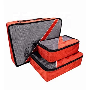 3 Set Travel Packing Organizers Cubes Mesh Luggage Cloth Storage Bag Cubes with Bra Underwear Cube and Shoe Pouch