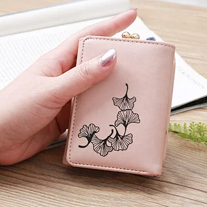 Best Selling New Style Lightweight Fashion PU Leather Ladies Pure Women Short Small Purse Wallet with Zipper