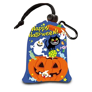 Halloween shopping bag pumpkin folding shopping bags with a small pouch for Halloween  party use for promotional