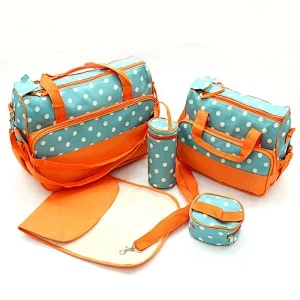 5pc Baby Changing Diaper Storage Bag Hot Design Quality Mummy Mother Handbag Wholesale  Baby Diaper Bags