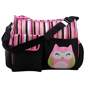Best Fashion Striped Canvas mommy shoulder bag Diaper Baby Bag custom logo Baby Diaper Bag with Changing Pad