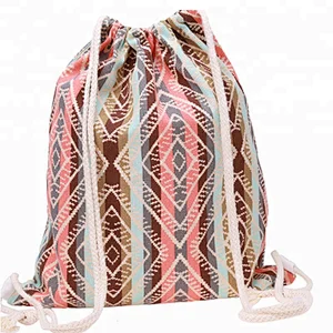 Wholesale 100% cotton eco friendly custom print drawstring bag